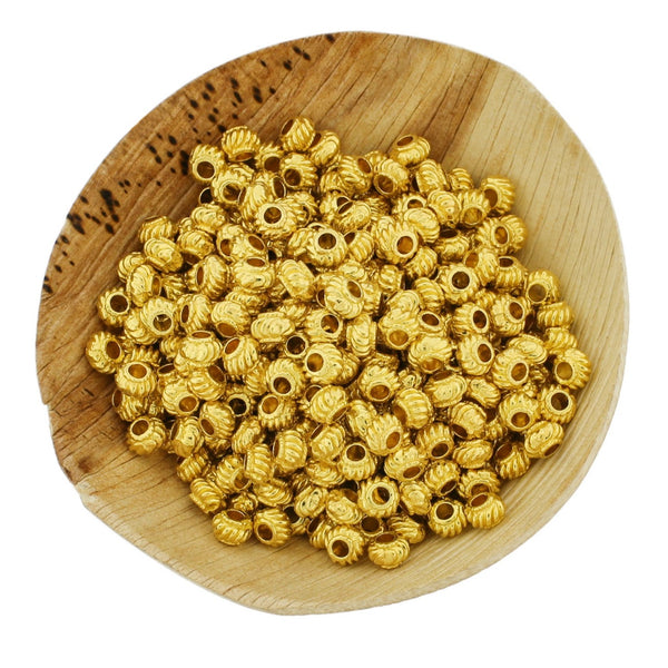 Lantern Spacer Beads 6mm - Gold Tone - 50 Beads - GC215