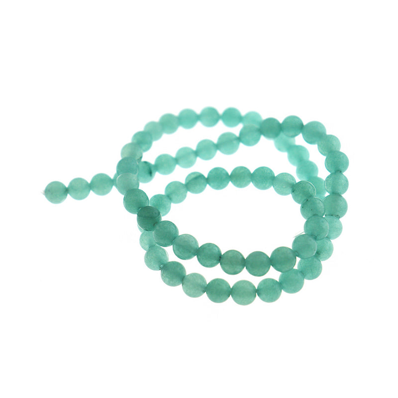 Perles Rondes Amazonite Naturelle 6mm - Vert Mer - 1 Rang 65 Perles - BD090