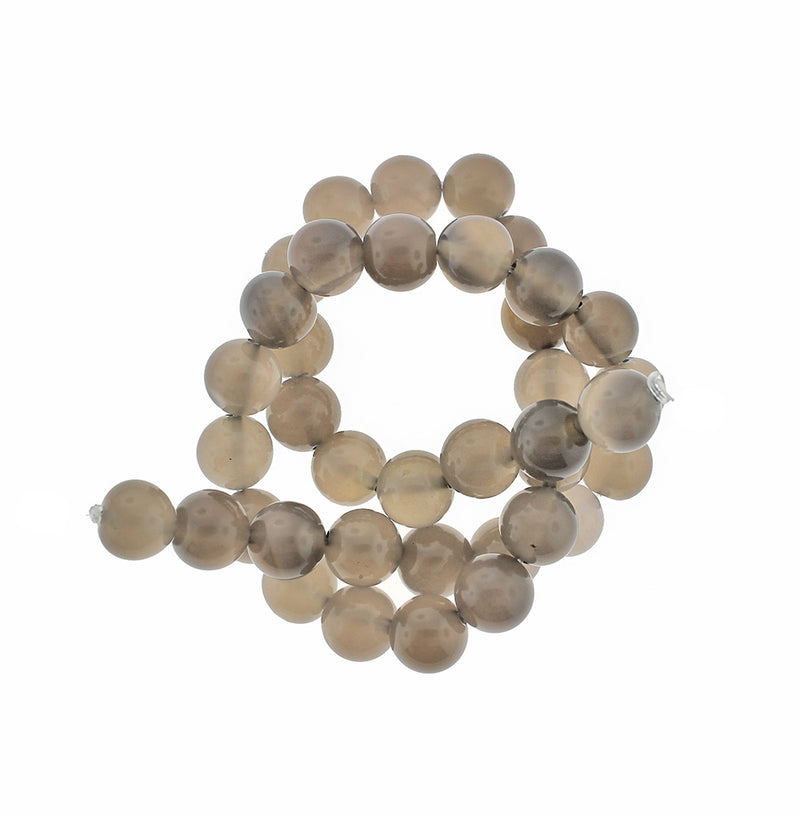 Perles d'agate naturelle rondes 4mm -12mm - Choisissez votre taille - Stormy Grey - 1 Full 15.5" Strand - BD1832