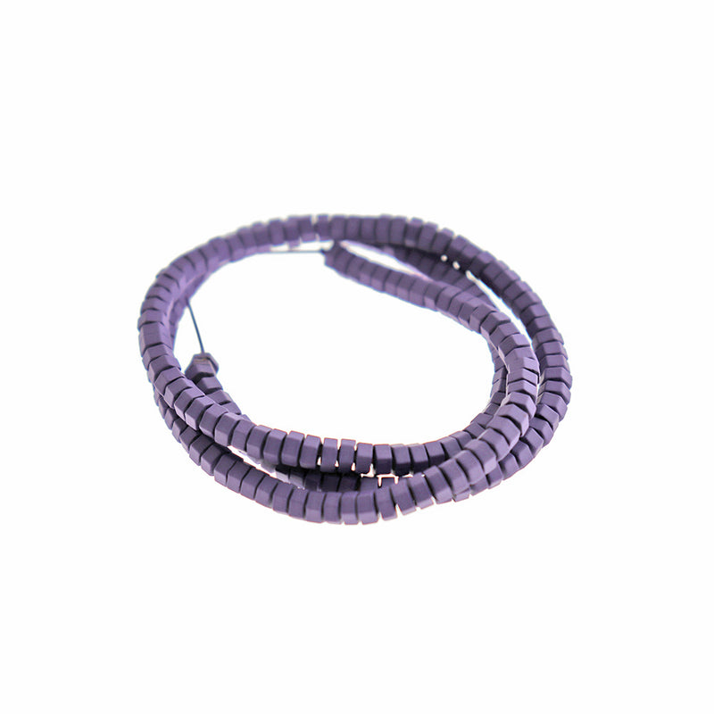 Octogone Hématite Perles 5mm - Violet - 1 Rang 180 Perles - BD1560