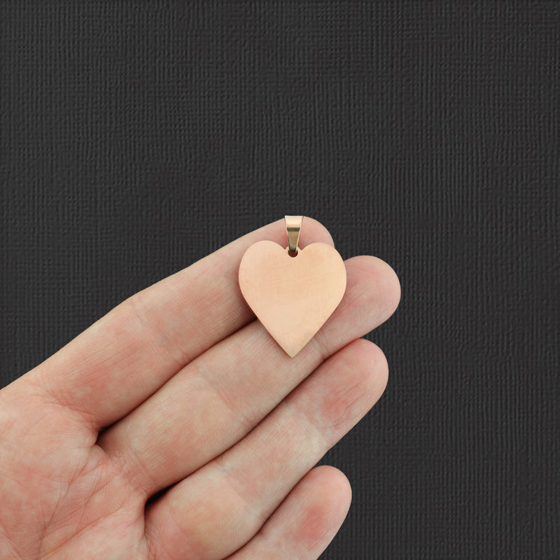 Stainless Steel Heart Stamping Blank - 23.5mm x 25mm - Choose Your Color!