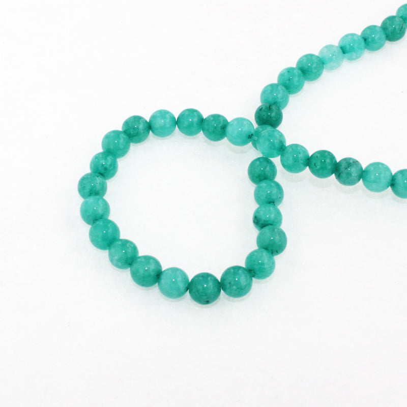 Perles Imitation Amazonite Rondes 6mm - Superbe Turquoise - 35 Perles - BD261