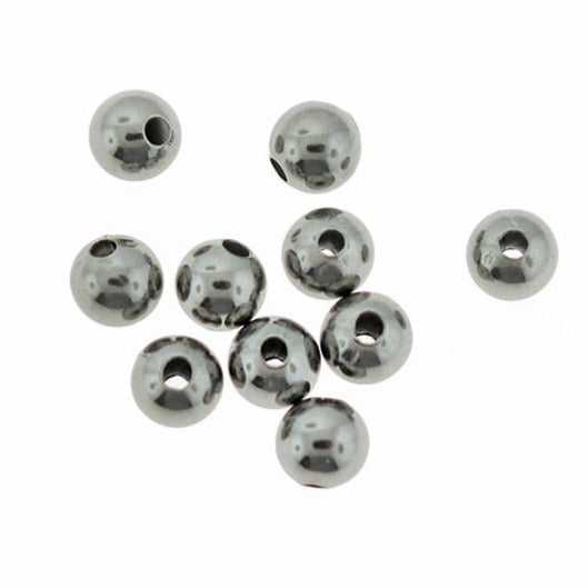 Round Spacer Beads 6mm - Silver Tone - 25 Beads - MT320