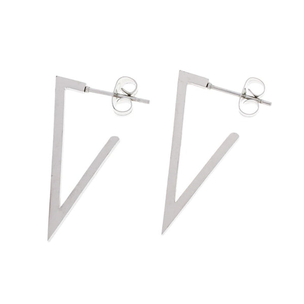 Boucles d'Oreilles en Acier Inoxydable - Clous Triangle - 30mm x 20mm - 2 Pièces 1 Paire - ER246