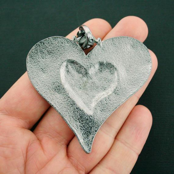 Large Heart Charm with Attached Bail - Choose Your Color!