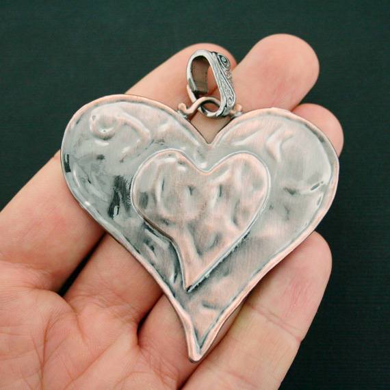 Large Heart Charm with Attached Bail - Choose Your Color!